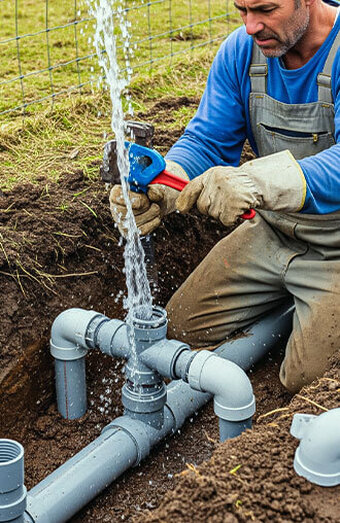 Plumber Tightening Pipe Leak